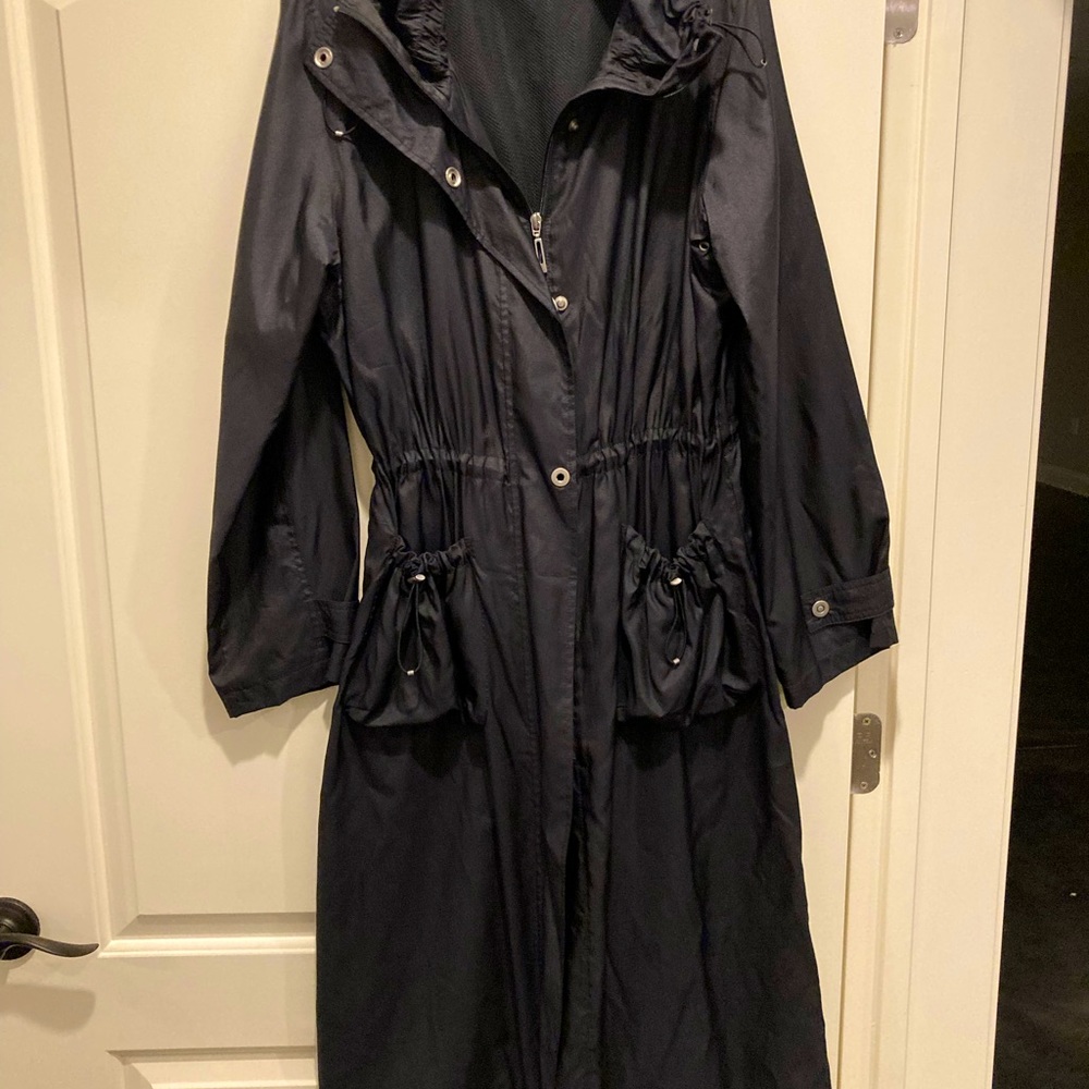 Black womens trench rain coat